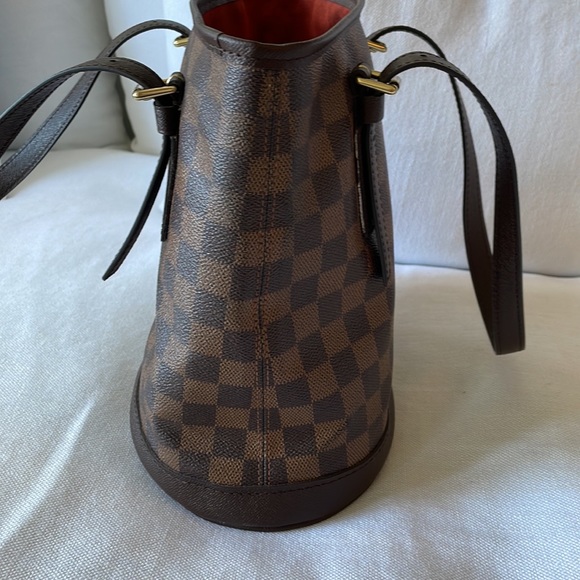 Authentic Louis Vuitton Damier Ebene Bucket Marais Shoulder Bag Purse Brown - Picture 13 of 16